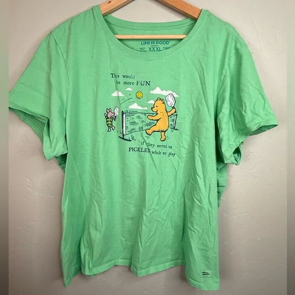 Life is Good Women's Storybook Winnie & Piglet Pickleball Crusher Tee XXXL - Picture 2 of 9